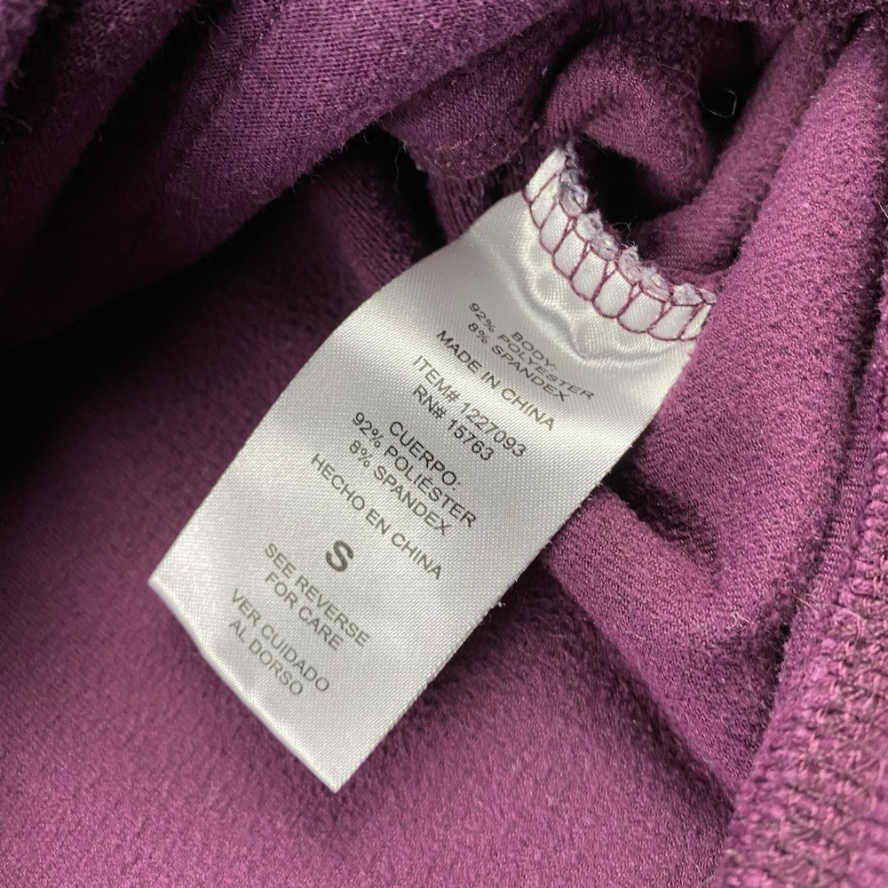 Champion Elite Velour Hoodie Pullover Womens Small Purple Black Long Sleeve - Picture 9 of 16